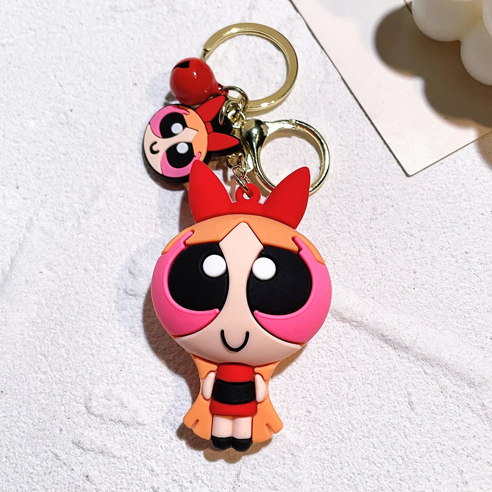 The Powerpuff Girls 🩷💚💙 – Cute Silicone Keychain for Fans | Cartoon Doll Pendant