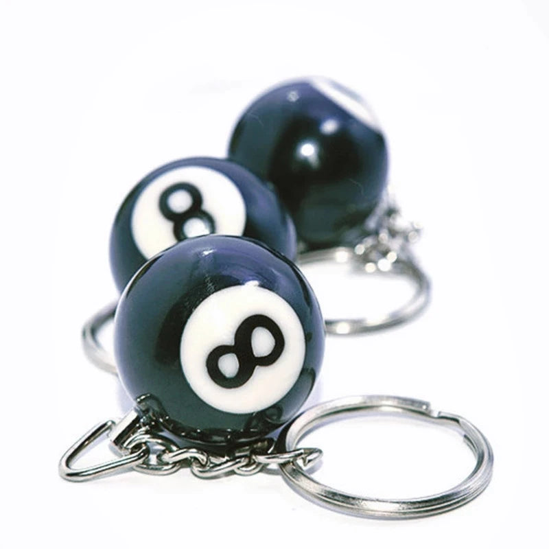 Black 8 Ball Billiard Keychain – Magic 8 Ball Pool Keyring