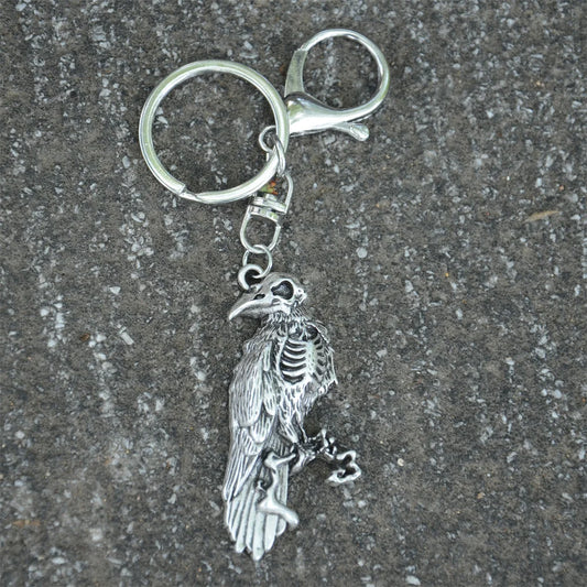Vintage Crow Charm Keychain