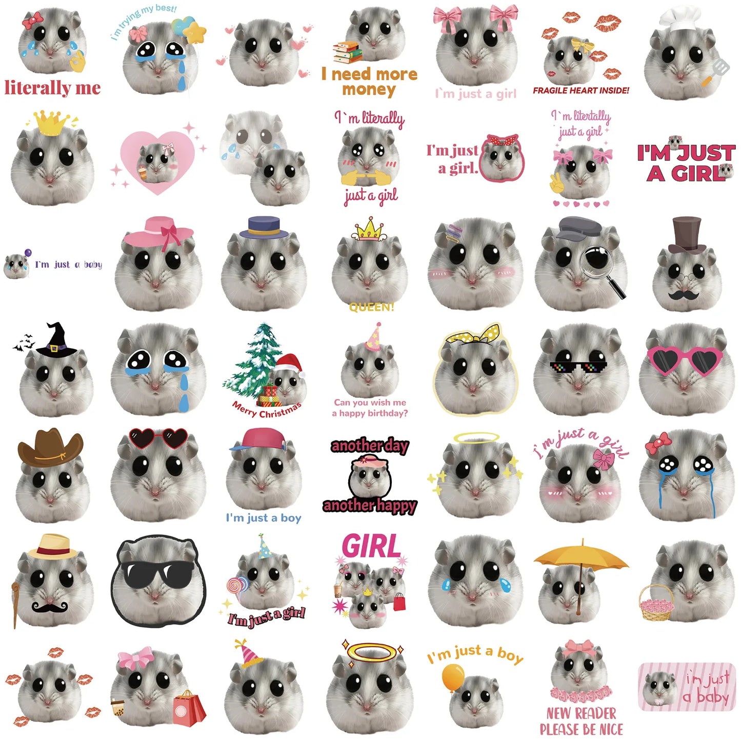 🤣✨ Funny Meme Animal Sticker Pack – Laughter That Sticks! 50pcs ✨🤣