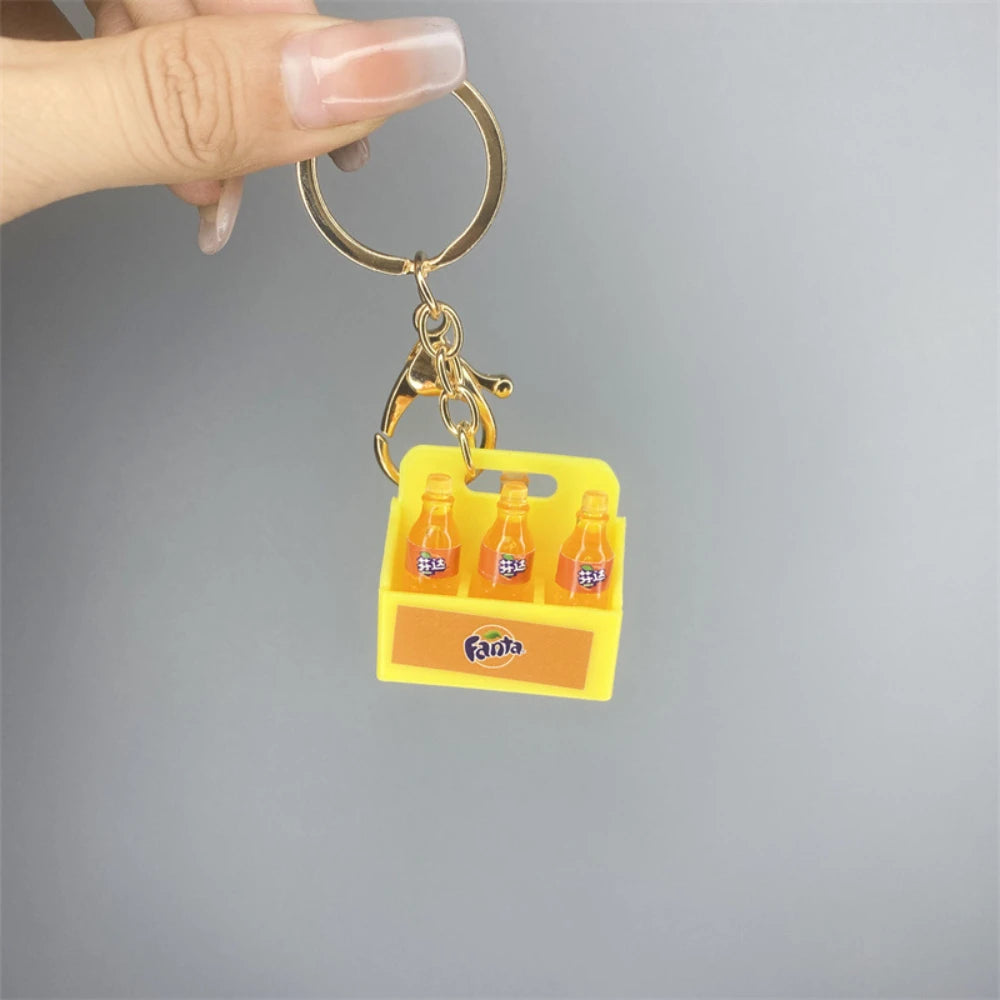 🥤✨ Mini Soda Crate Keychain – Coca Cola, Pepsi, Sprite & More!
