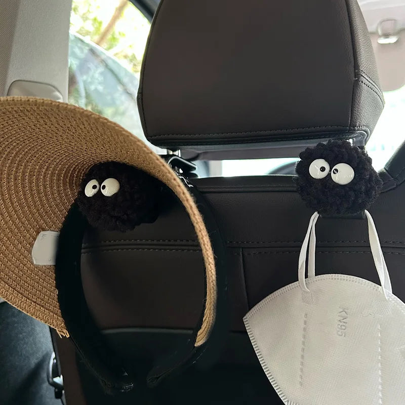 Cute Cartoon Bear Car Seat Hooks - Headrest Organizer Hanger (2pcs)