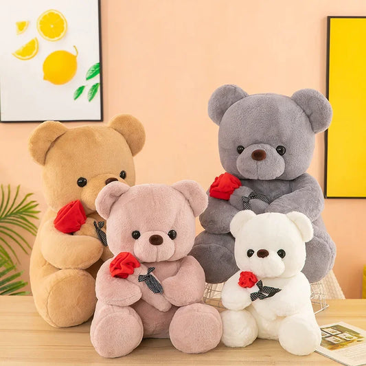 🌹 Valentine's Day Rose Teddy Bear – Soft Plush Love Gift for Her 🧸
