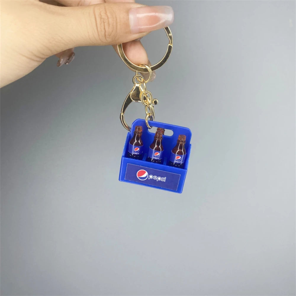 🥤✨ Mini Soda Crate Keychain – Coca Cola, Pepsi, Sprite & More!
