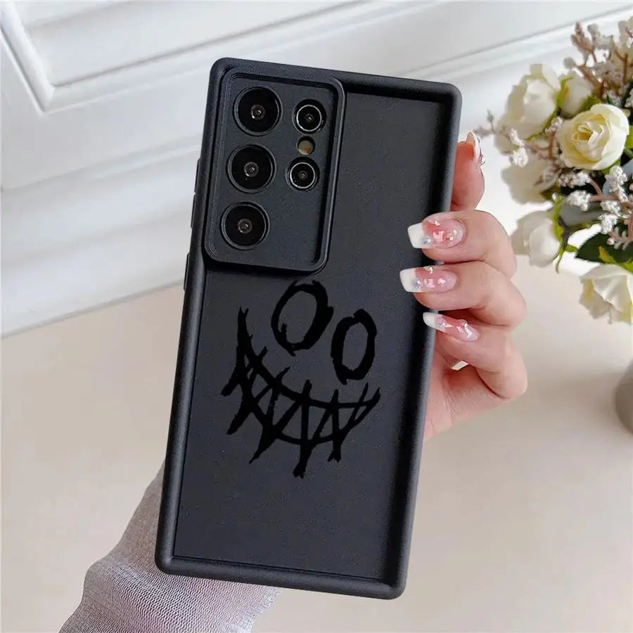 Smiling Devil Print Case – Soft Shockproof Cover for Samsung Galaxy