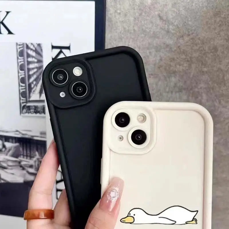 🦆 Minimalist Cartoon Duck Case – Fun & Protective for Samsung