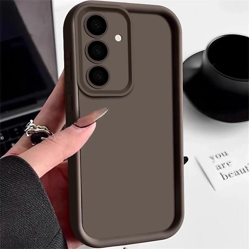 🍭 Candy Color Silicone Phone Case – Soft TPU Cover for Samsung Galaxy