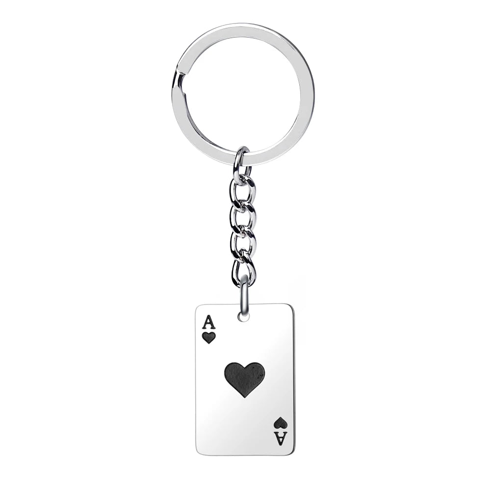 🂡 Ace of Spades & Ace of Hearts Keychain Set – Perfect for Couples! 💕