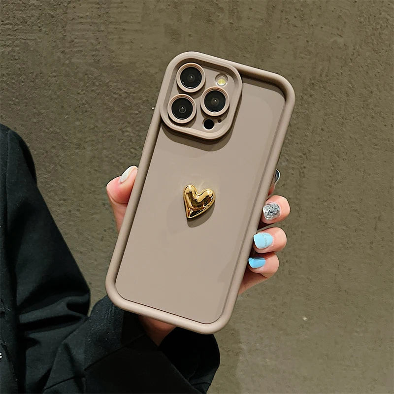 💖 Soft Matte Heart Case – Cute & Protective for Your iPhone