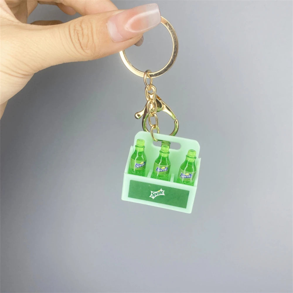🥤✨ Mini Soda Crate Keychain – Coca Cola, Pepsi, Sprite & More!