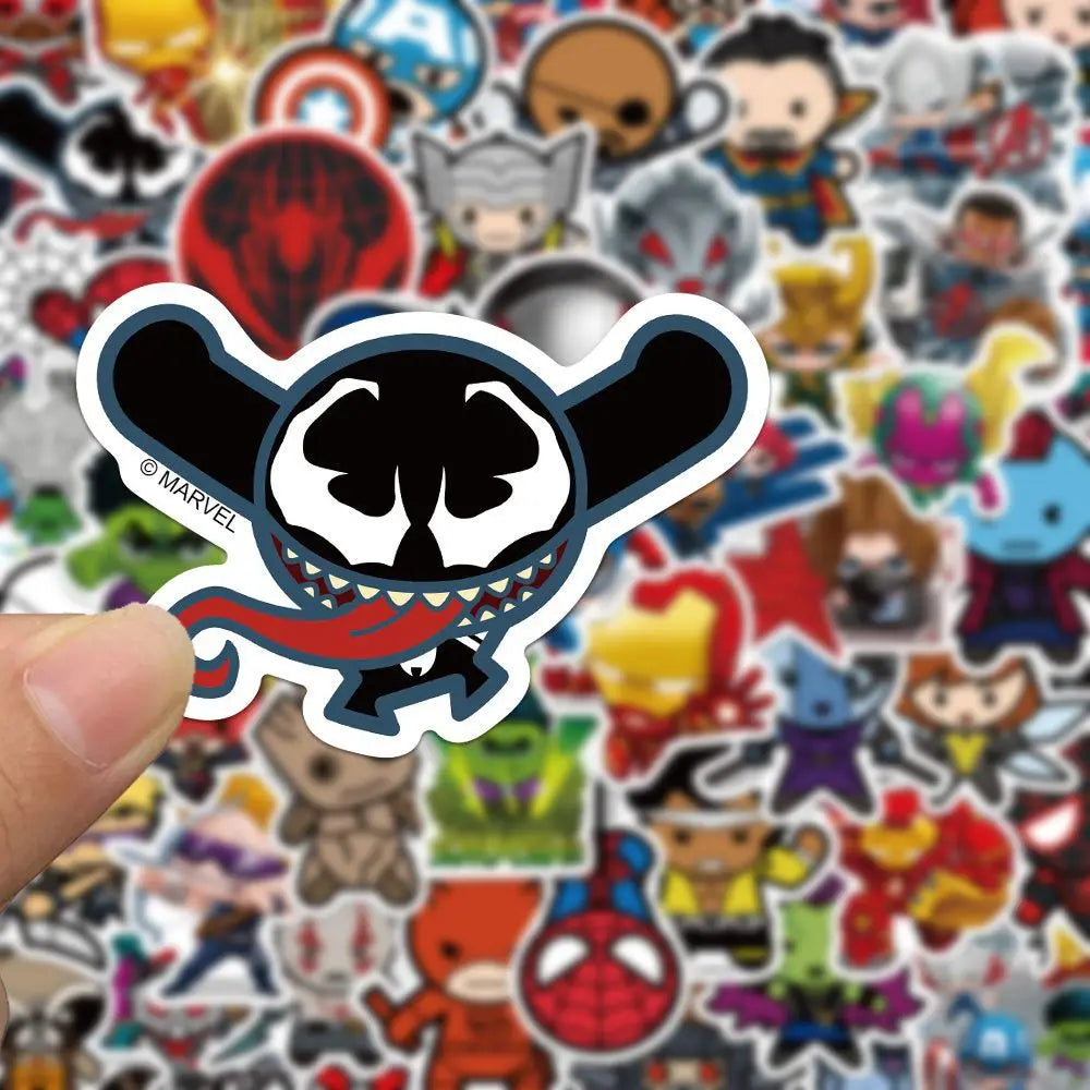 🦸‍♂️ Superhero Squad Sticker Pack – 50pcs of Chibi Hero Power! ⚡🕷