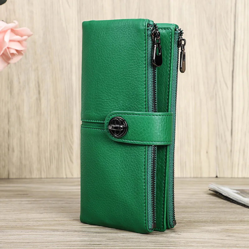 💜 Luxury Genuine Leather Wallet for Women – Elegance in Every Detail
