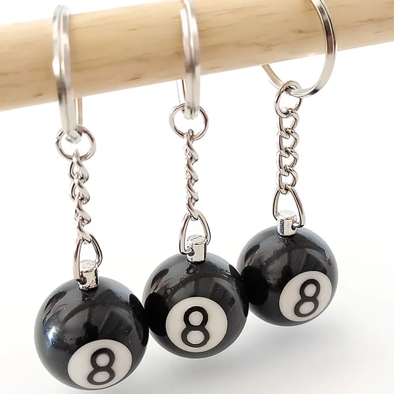 Black 8 Ball Billiard Keychain – Magic 8 Ball Pool Keyring
