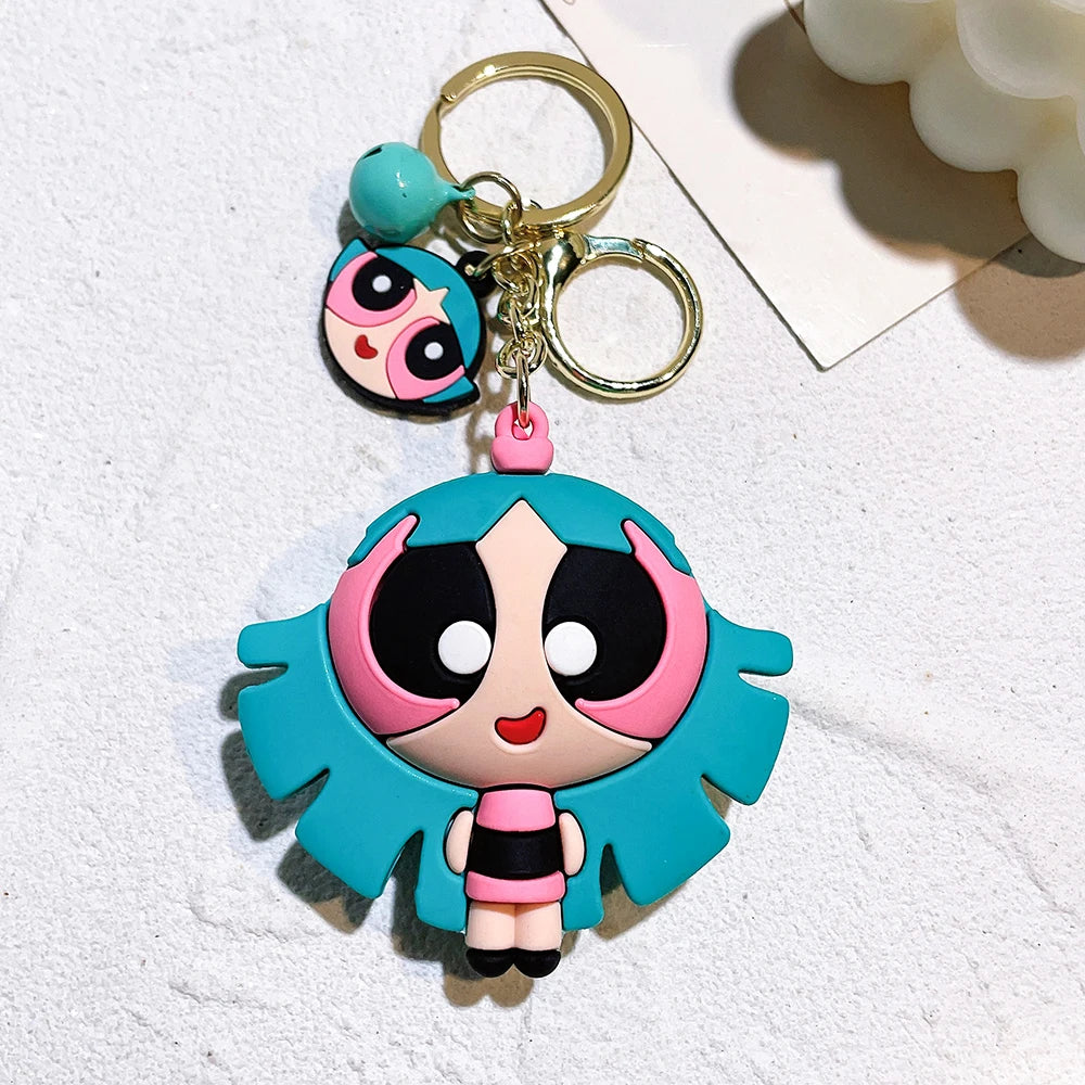 The Powerpuff Girls 🩷💚💙 – Cute Silicone Keychain for Fans | Cartoon Doll Pendant