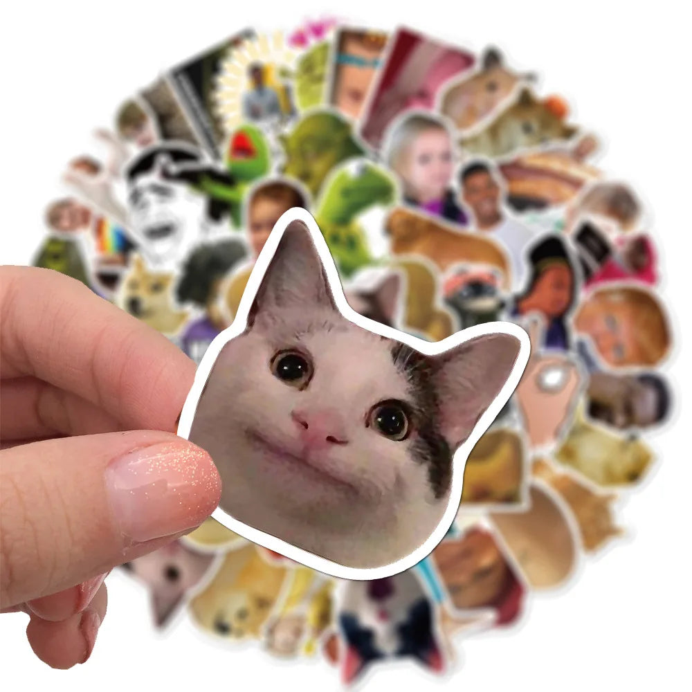 🤣✨ Funny Meme Animal Sticker Pack – Laughter That Sticks! 50pcs ✨🤣