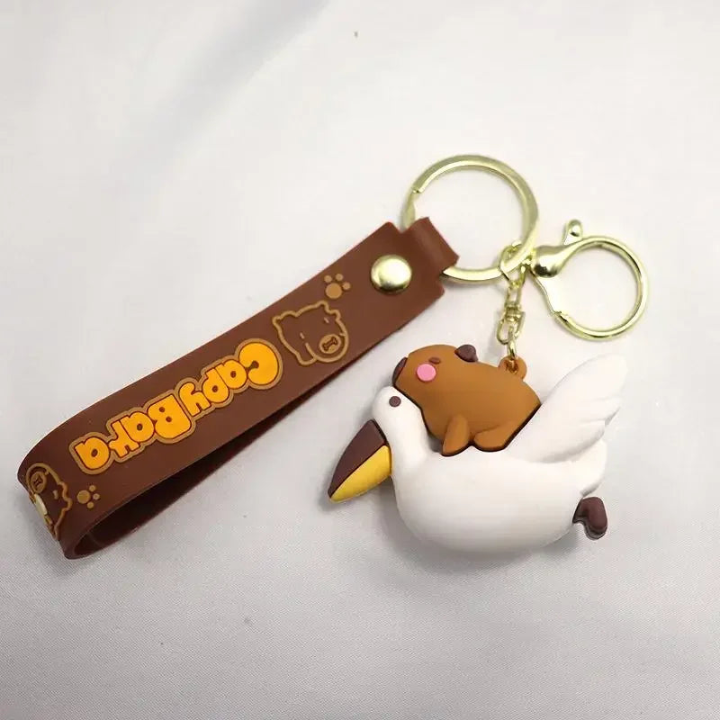 🌟🧸 Cute Capybara Buddy Keychains 🐶🐢🦆🐊