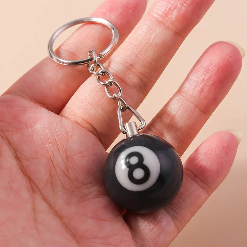 Black 8 Ball Billiard Keychain – Magic 8 Ball Pool Keyring
