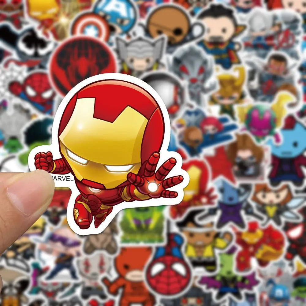 🦸‍♂️ Superhero Squad Sticker Pack – 50pcs of Chibi Hero Power! ⚡🕷
