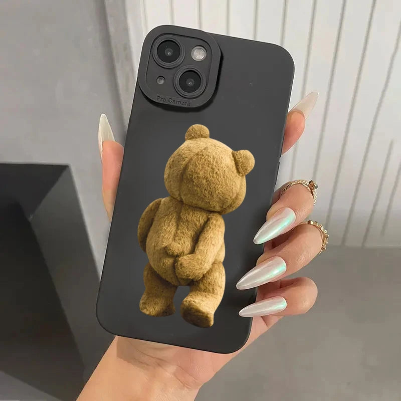 🐻 Cute Teddy Bear Couple Case – Soft & Sweet Protection for Your iPhone!