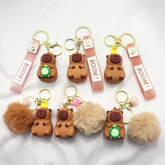 🌟🧸 Cute Capybara Buddy Keychains 🐶🐢🦆🐊