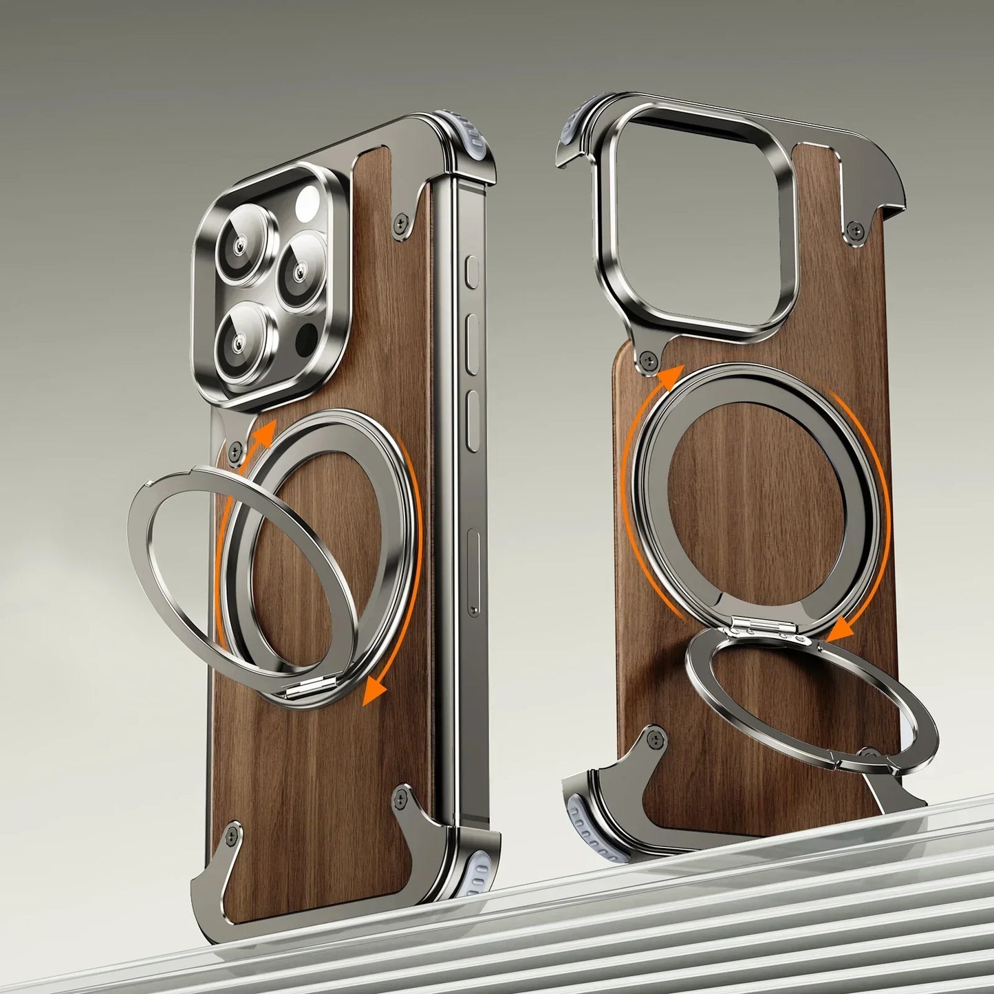 Natural Wood iPhone Case with MagSafe & Built-in Stand – Premium Shockproof Protection 🌿📱✨