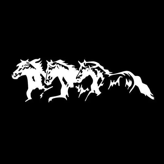 🏇 Grace in Motion – Running Horses Car Sticker 🌄