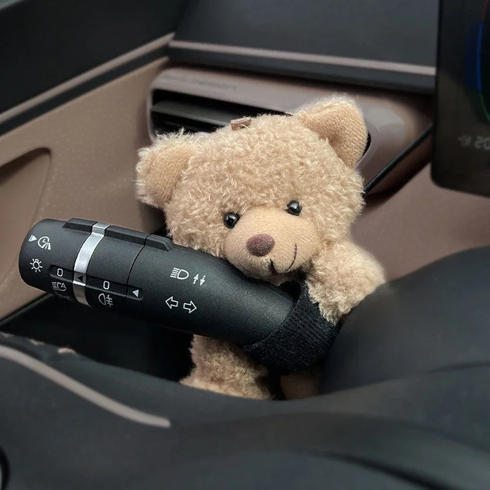 Cute Plush Bear & Character Car Dashboard Steering Lever Decor