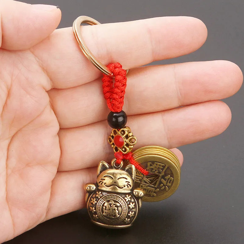 🧧 Lucky Cat Keychain – Fortune & Prosperity Charm