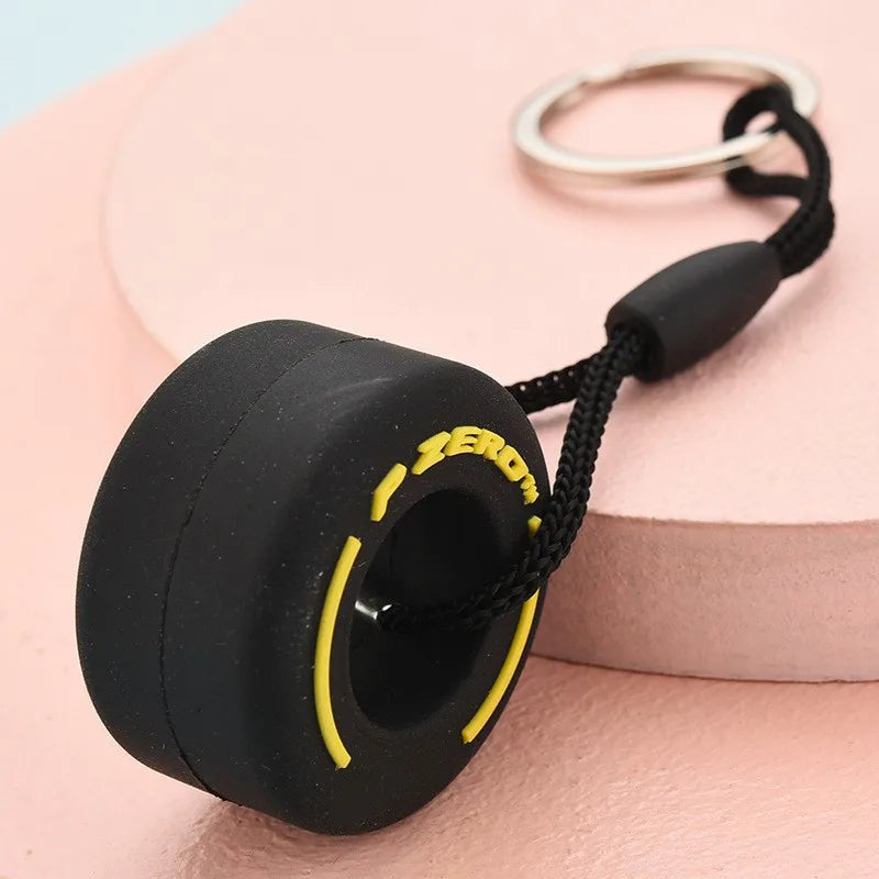 Miniature Racing Tire Keychain