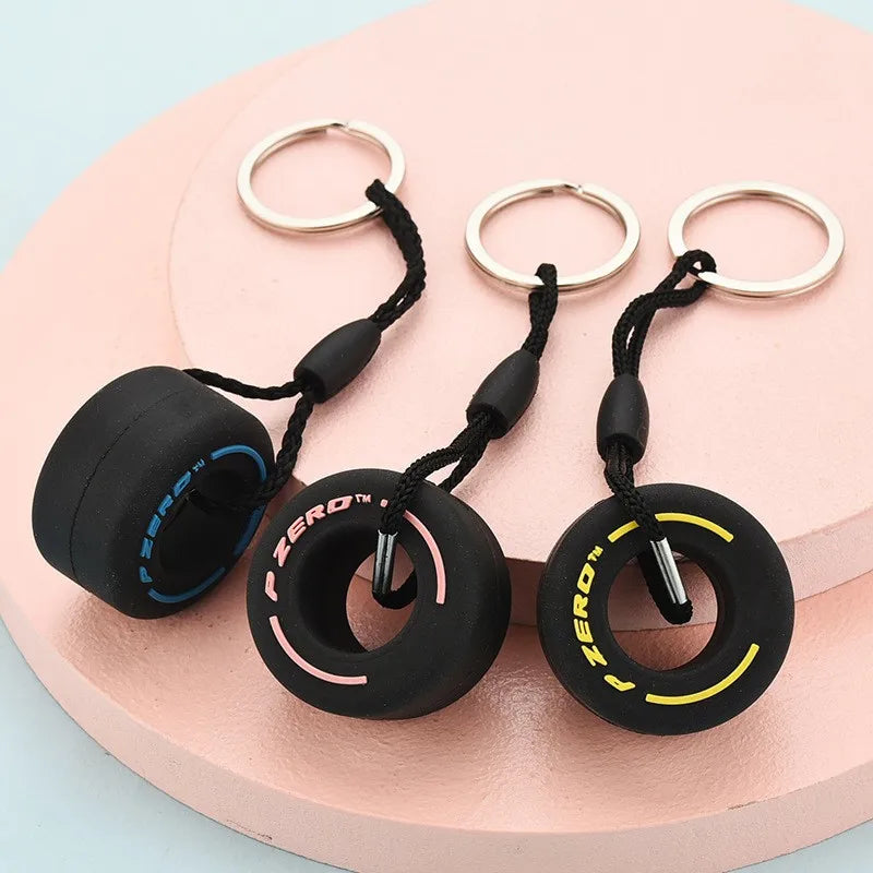 Miniature Racing Tire Keychain
