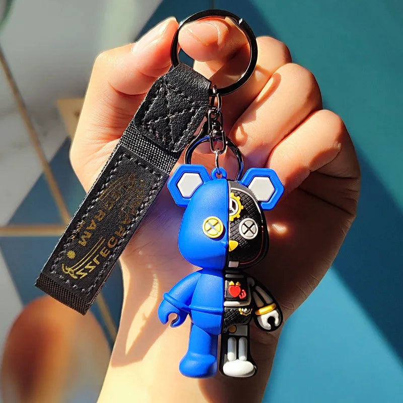 🧸 Cyber Bear Keychain – Futuristic Style with Personality!