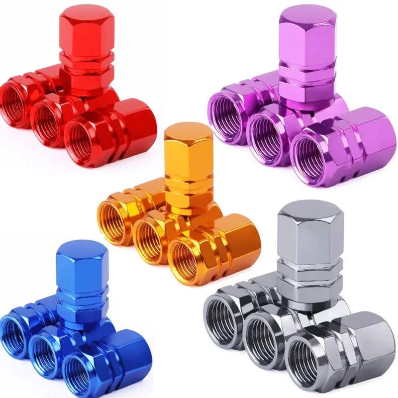 Premium Anodized Aluminum Tire Valve Stem Caps (4-Pack)