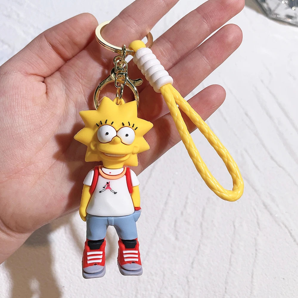🟡 The Simpsons Keychain – Cartoon Anime Figure Pendant