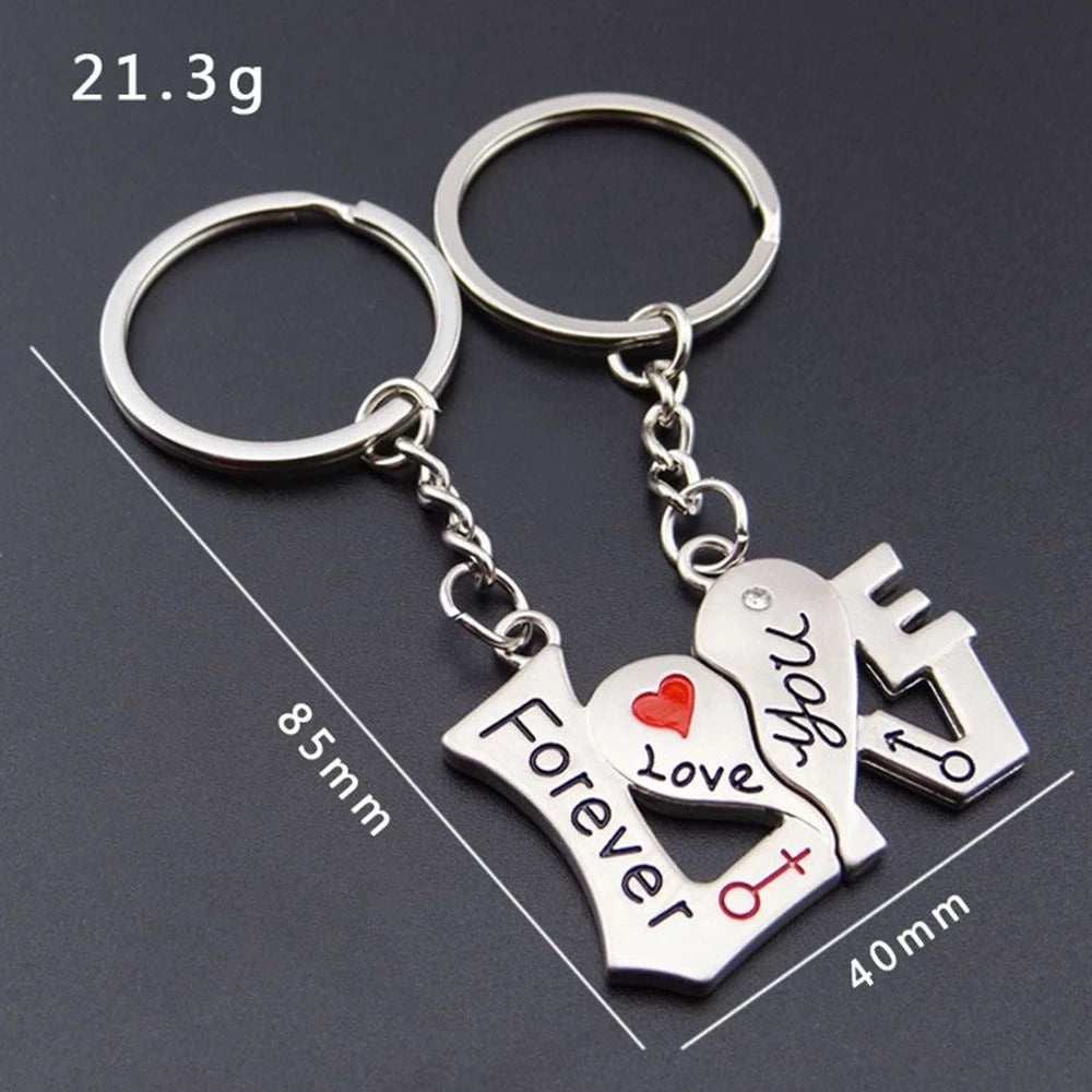 💕👫 2pcs Romantic Couple Keychains – Love Letter & Doll Design