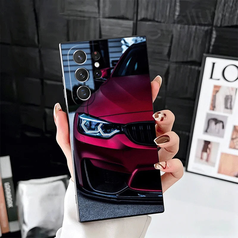 Aggressive Sport Car Headlights Phone Case for Samsung & iPhone | Dark Automotive Aesthetics