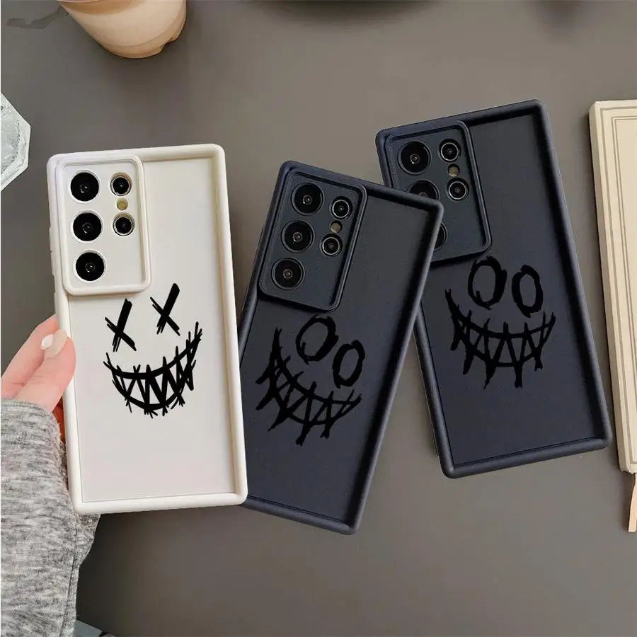 Smiling Devil Print Case – Soft Shockproof Cover for Samsung Galaxy