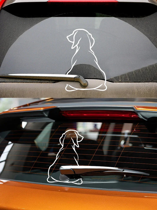 🐶 Dog Outline Car Wiper Sticker – Cute Pet Rear Window Decal 🚗