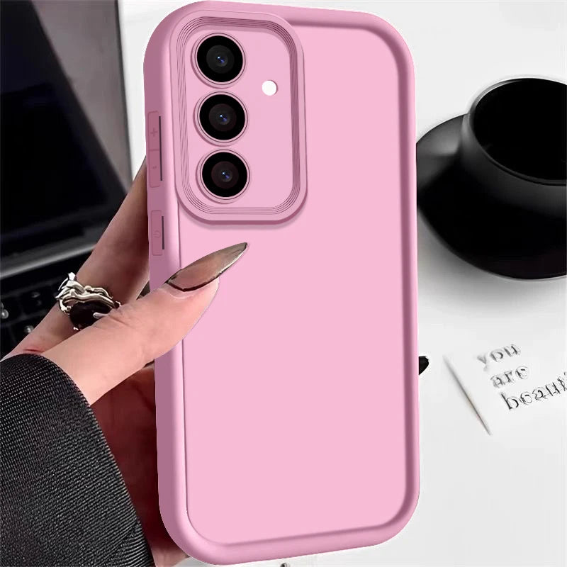 🍭 Candy Color Silicone Phone Case – Soft TPU Cover for Samsung Galaxy