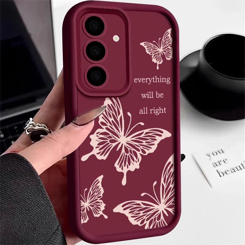🦋 Butterfly Bliss Soft Case – For Samsung Galaxy | Shockproof & Stylish