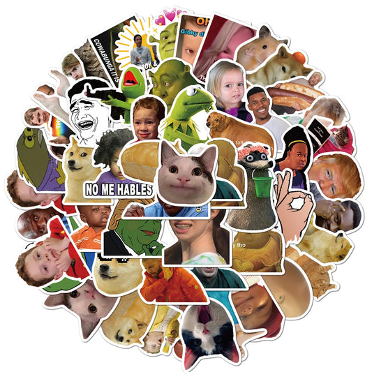 🤣✨ Funny Meme Animal Sticker Pack – Laughter That Sticks! 50pcs ✨🤣