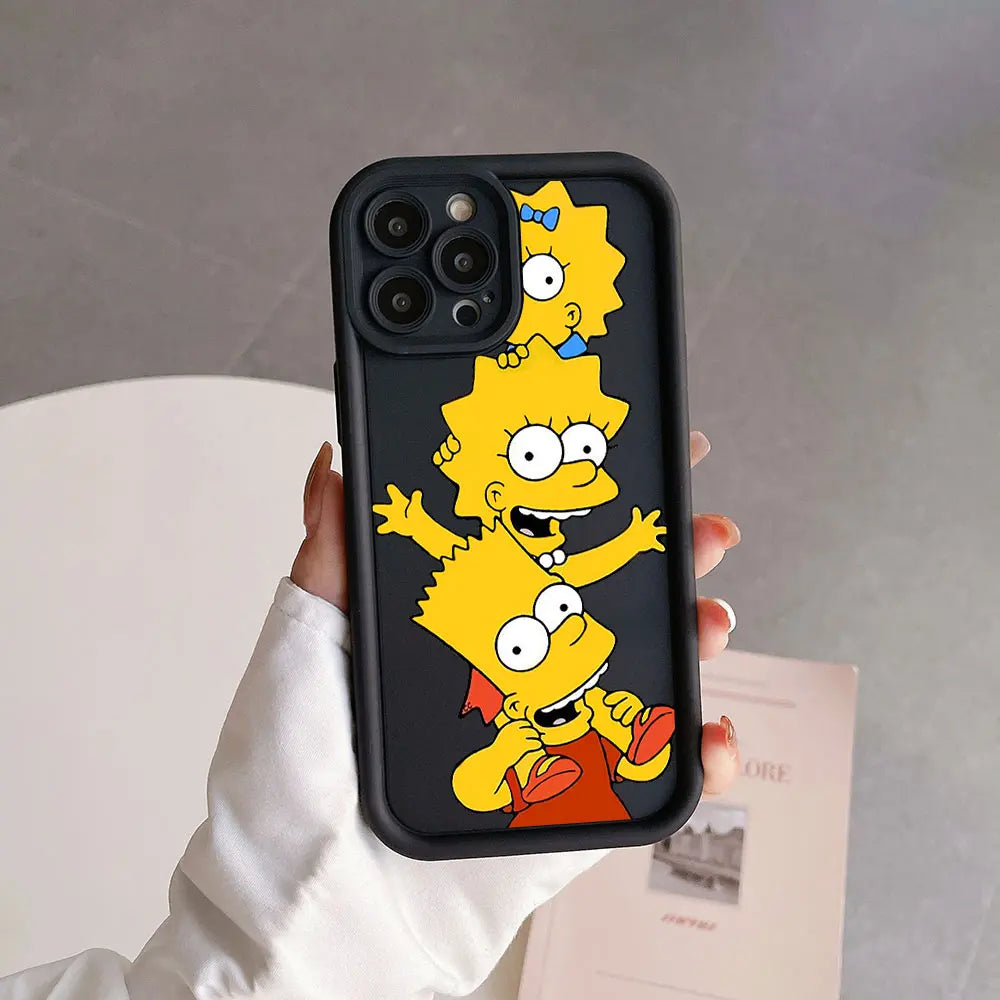 😎 Cartoon Vibes – Funny Simpsons-Inspired TPU Case for iPhone