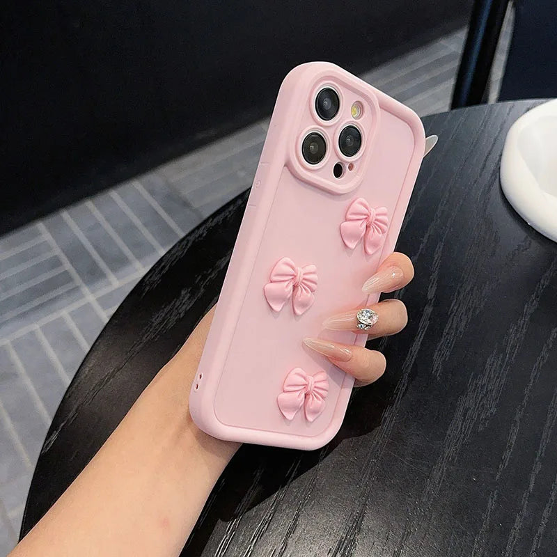 3D Pink Butterfly Silicone Phone Case – Cute & Shockproof 🦋💗