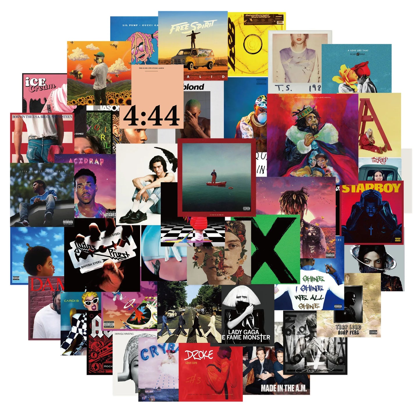 🎶 "Retro Vibes Music Collage – 55-Piece Album Set" 🎶