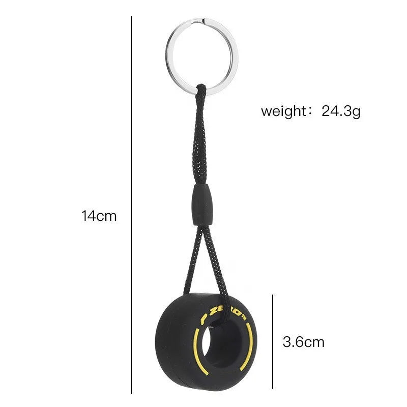 Miniature Racing Tire Keychain