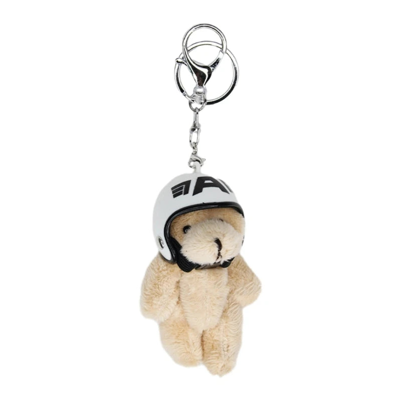 Teddy Bear Keychain with Helmet – Adorable & Adventurous! 🧸🏍️
