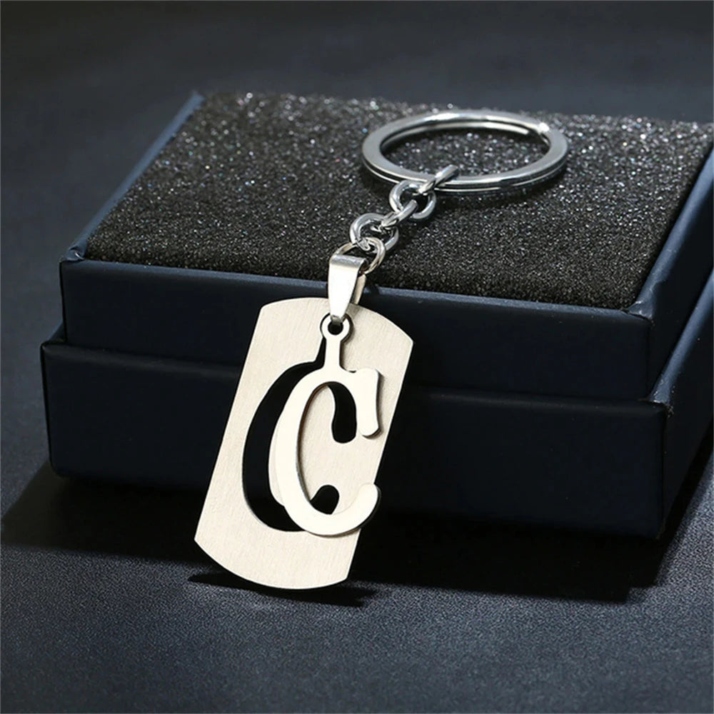 🔠✨ A–Z Letter Keychain – Personalized Steel Charm! 🔑💖