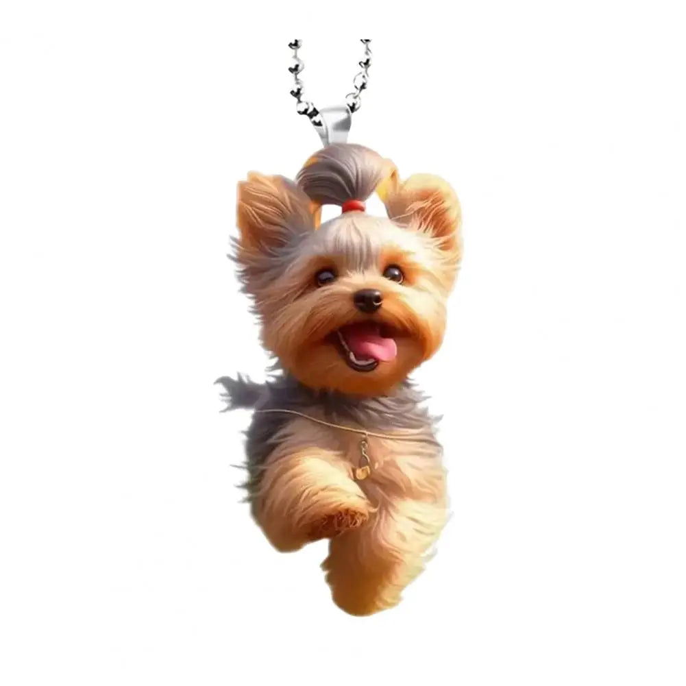 🐶 Flat Cartoon Dog Keychain – Cute Acrylic Hanging Pendant 🐾✨