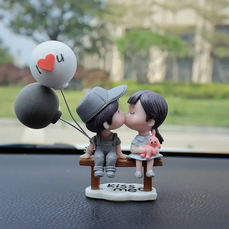 🚗💕 Cute Cartoon Couples Figurines – Love That Rides With You!