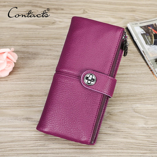 💜 Luxury Genuine Leather Wallet for Women – Elegance in Every Detail