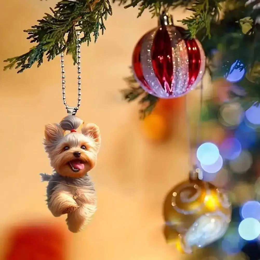 🐶 Flat Cartoon Dog Keychain – Cute Acrylic Hanging Pendant 🐾✨